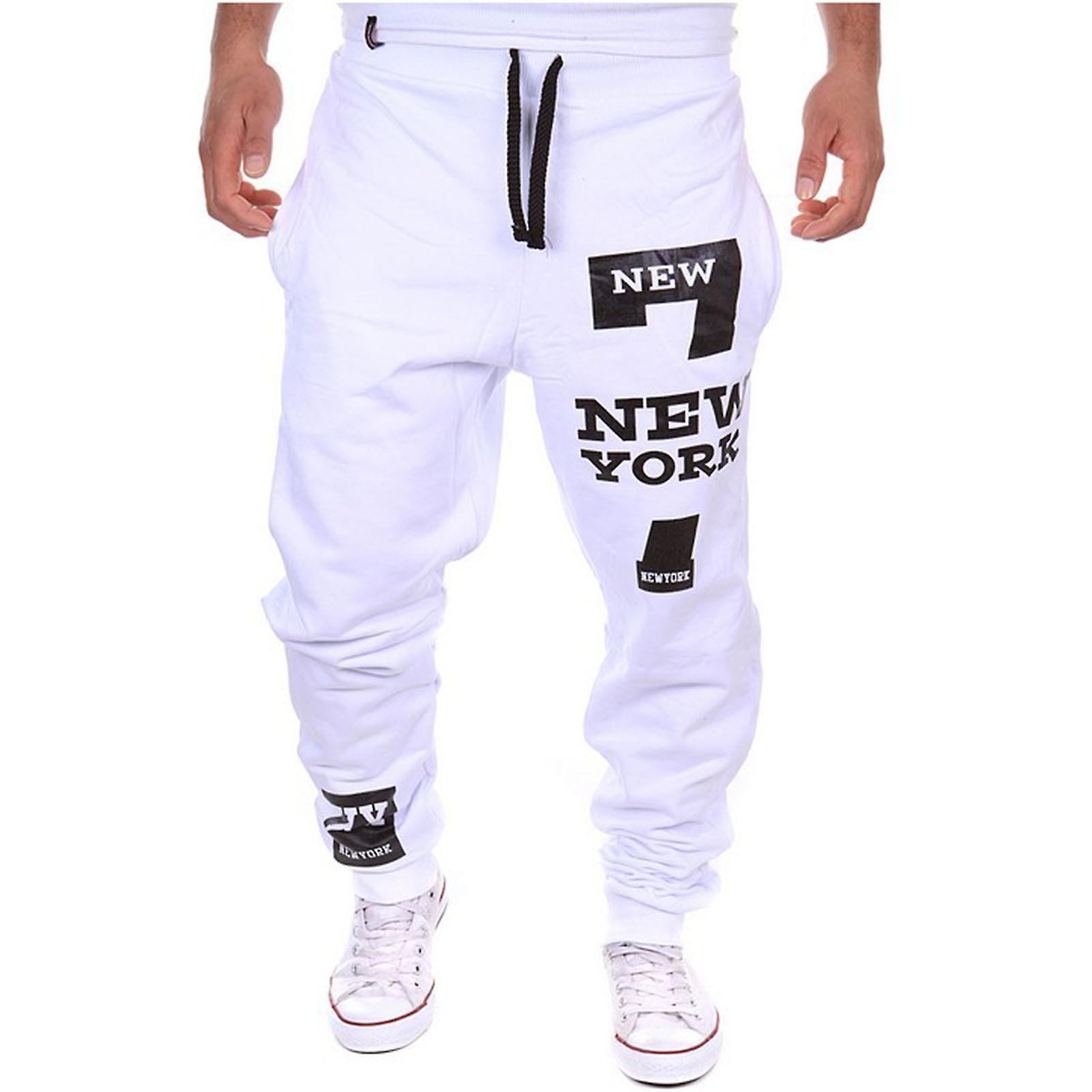 Fianao Men Casual Jogger Number 7 Printed Letter Drawstring Sweatpants Trousers Pants