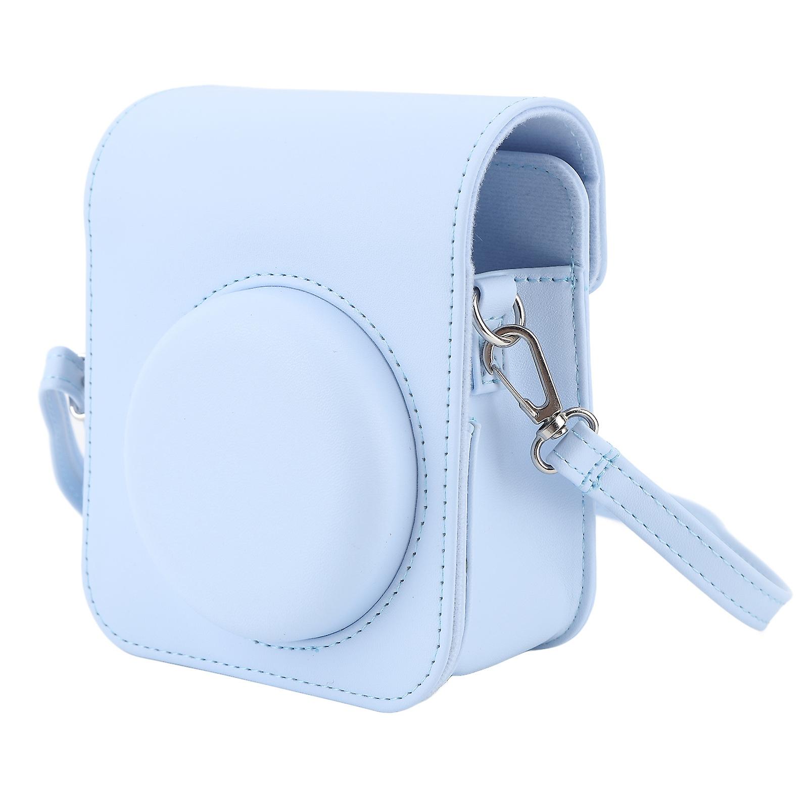 Mini Instant Camera Case PU Protective Bag with Adjustable Shoulder Strap for Fujifilm Instax Mini 12 Camera Blue
