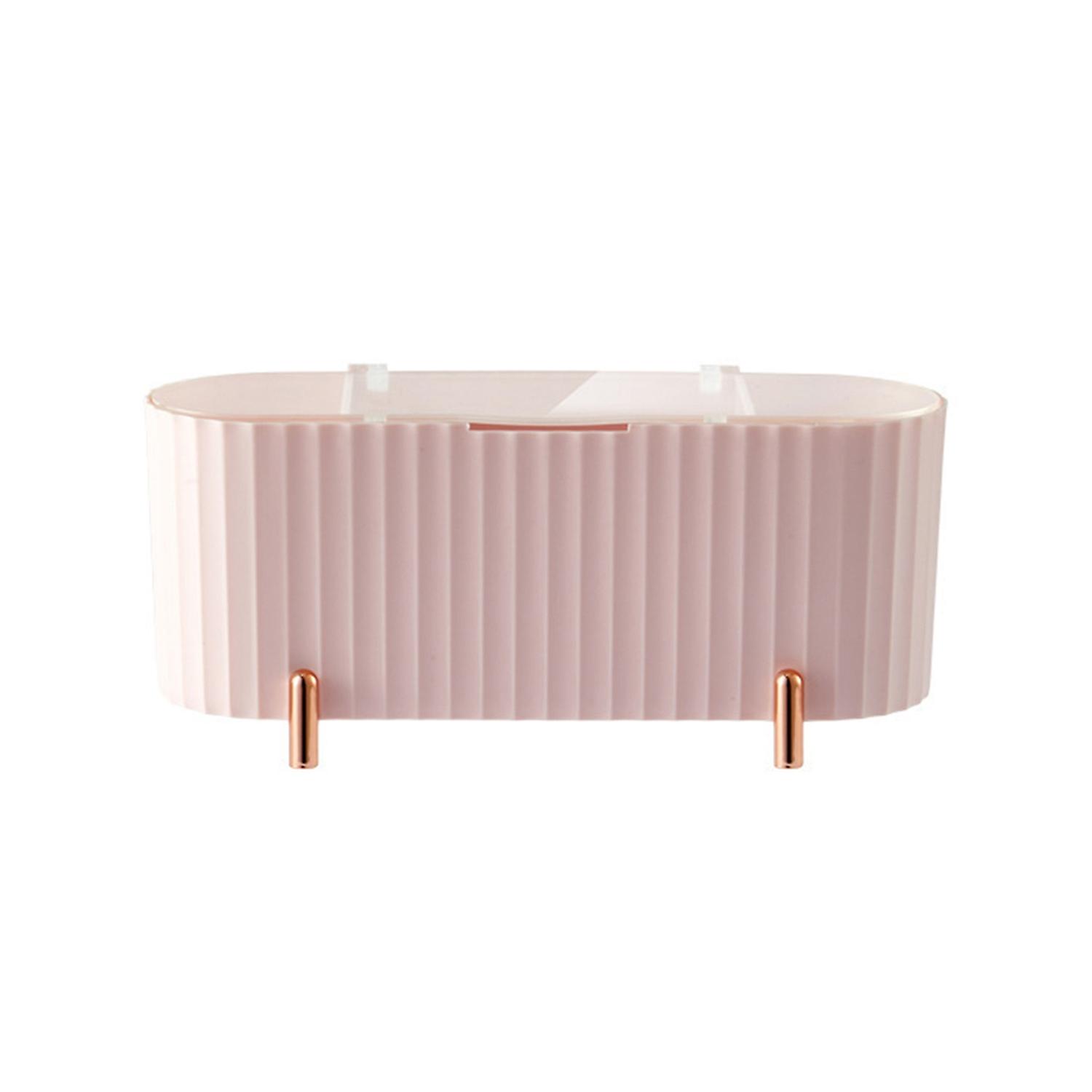 3 Grids Makeup Organizer Multifunctional PP Cotton Swab Pad Storage Box for Desktop