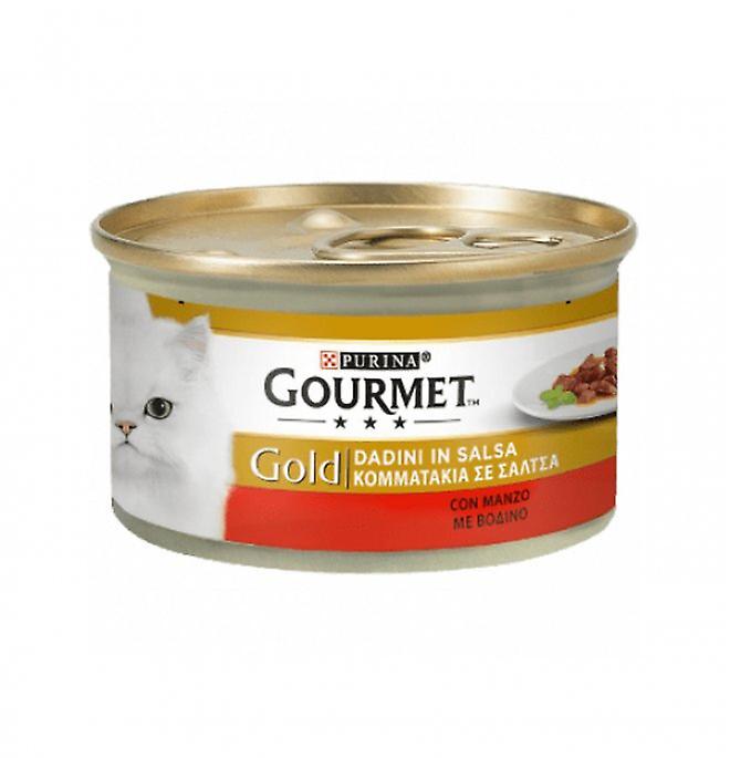 Can Cat Gourmet Gold Diced In Sauce With Beef 85g