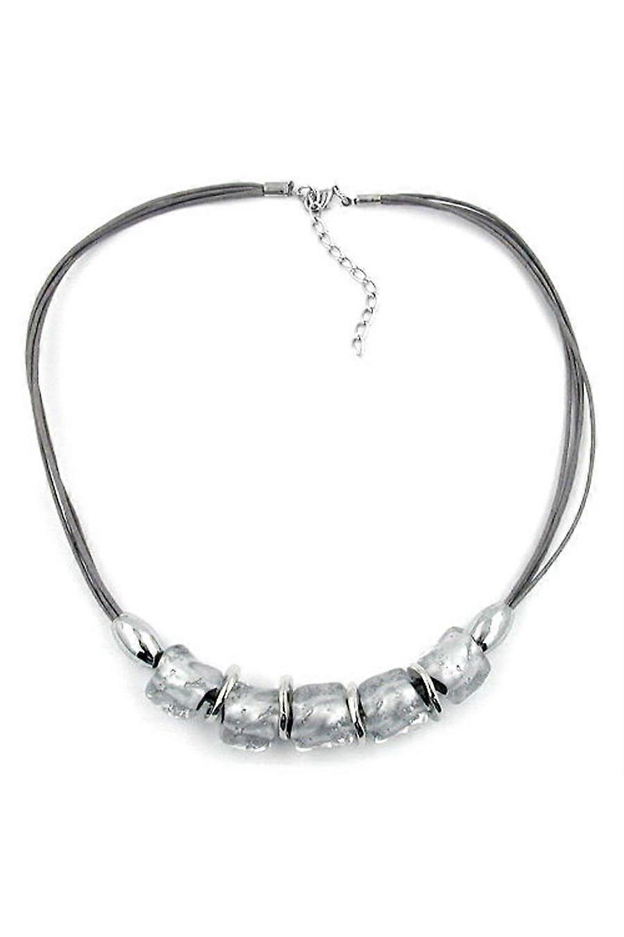 Necklace Stone Bead Crystal-silver 50cm - Gl01274