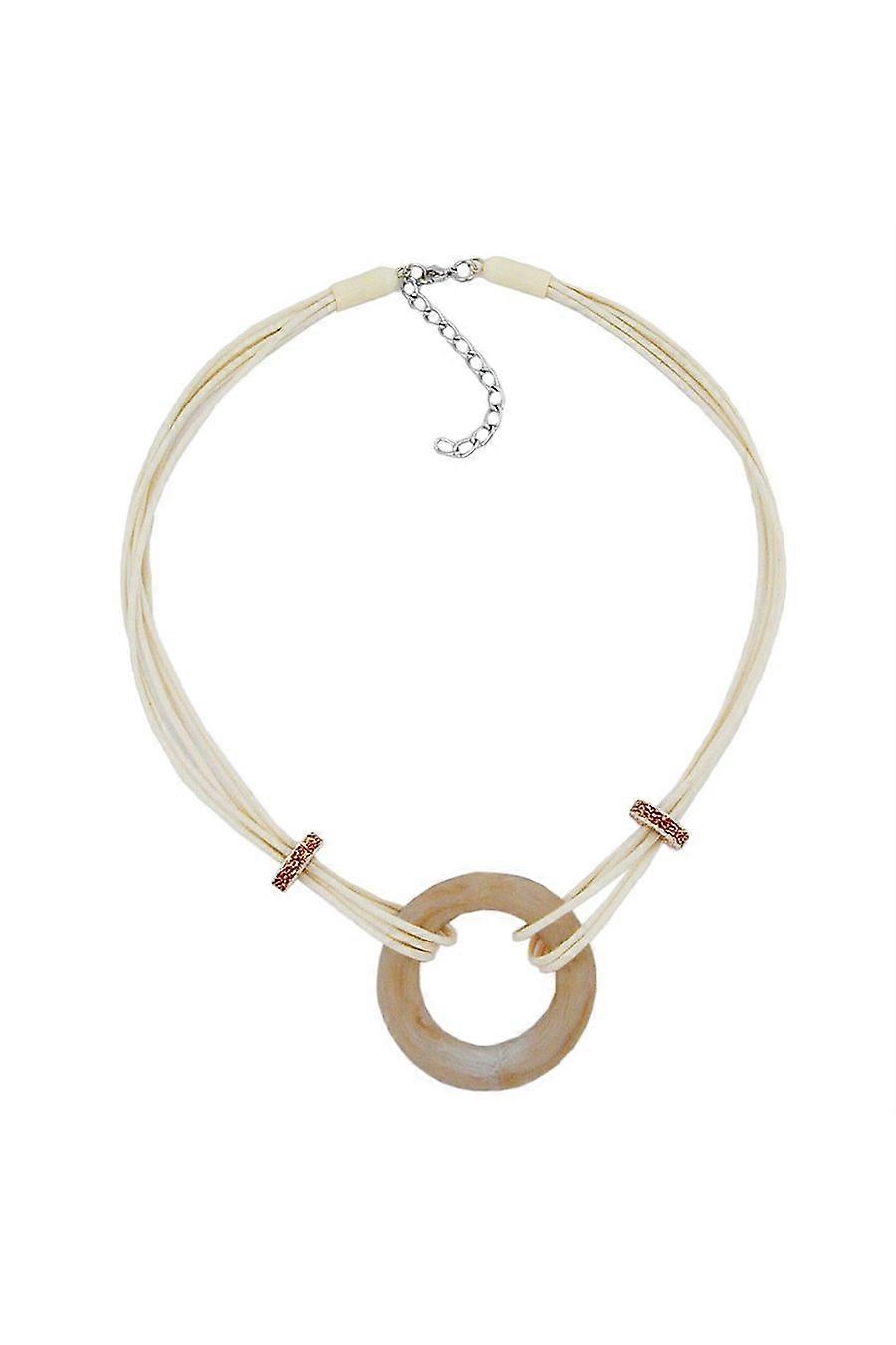 Necklace Large Synthetic Ring Beige Marbled - Gl02834