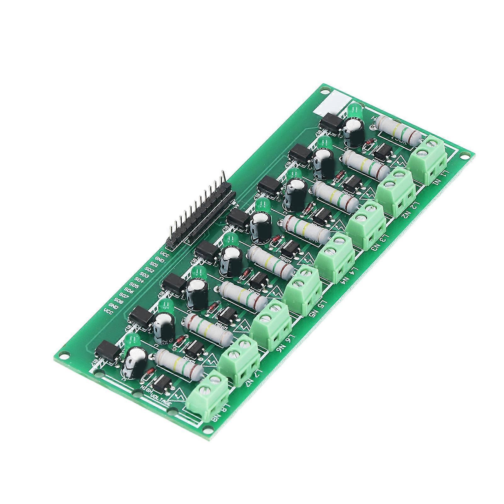 Optocoupler Isolation Board 8 Channel PLC Voltage Detection Module 220V AC for DIY