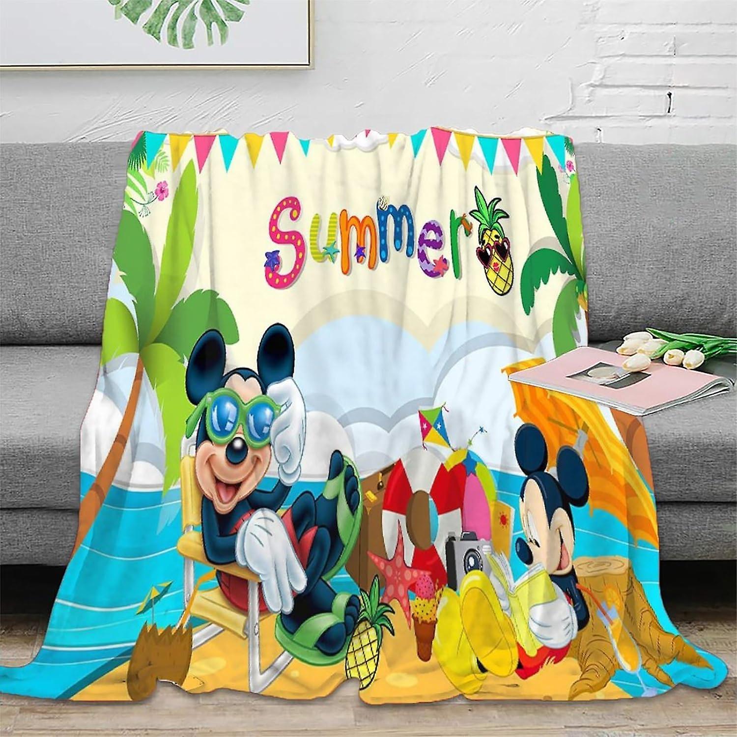 SHAARI 3D Mickey Mouse Flannel Throw Blanket,Winter Warm Sofa Bed Cartoon Mouse Throw Blankets Picnic Blanket Throw Over Soft Plush Garden Cosy Chair