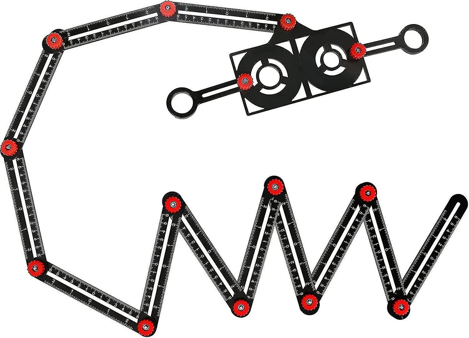 Multi-Angle Measuring Ruler with 12 Side Holes - Aluminum Alloy Template Tool