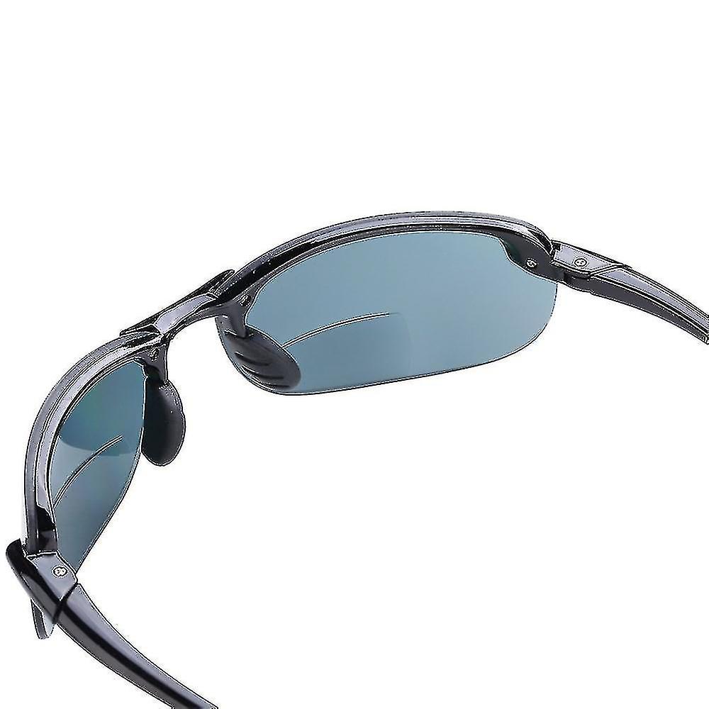 Polarisoidut kaksifokaaliset kevyet aurinkolasit miehille ja naisille - musta - 1.00