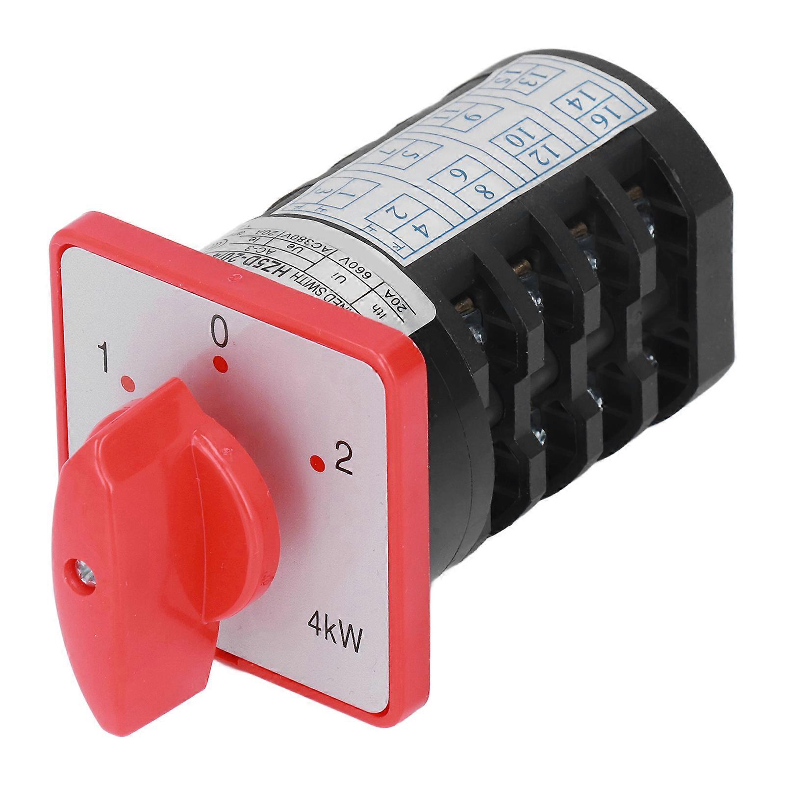 Berm Rotary Changeover Switch Knob Control Selector Switch 4 Section 3 Position Ac380v