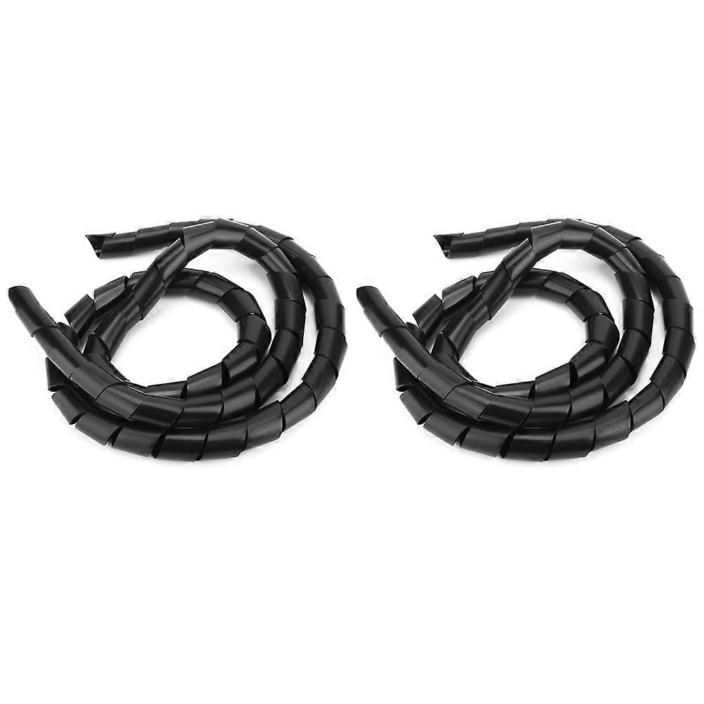 2 Package Wire Protector Spiral PP Wire Cable Protection Accessory Wire SleeveBlack 25mm