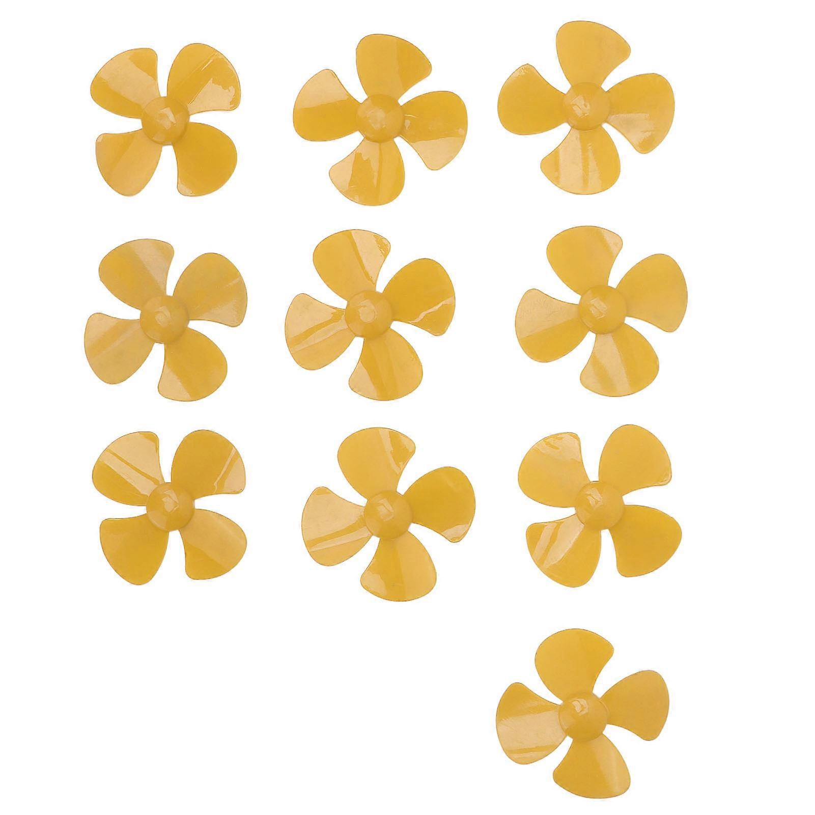 10Pcs 80mm 4 πλαστικά DIY περιστρεφόμενα εξαρτήματα μοντέλων παιχνιδιών προπέλας λεπίδων με την τρύπα 2mm XR?149Yellow