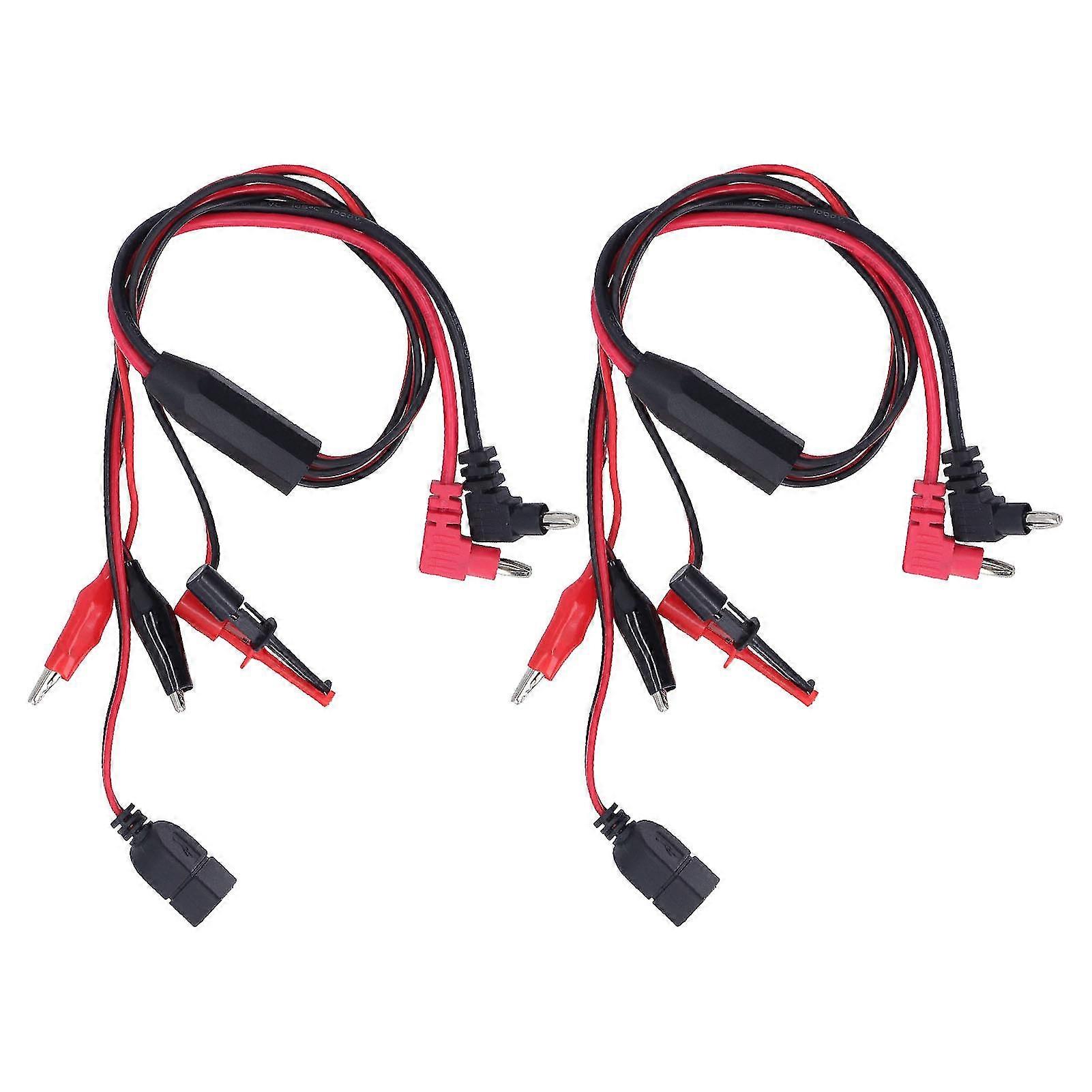 2Pcs DC Regulated Power Supply Interface Line with Banana Plug to Crocodile Clip Test Wire Cable