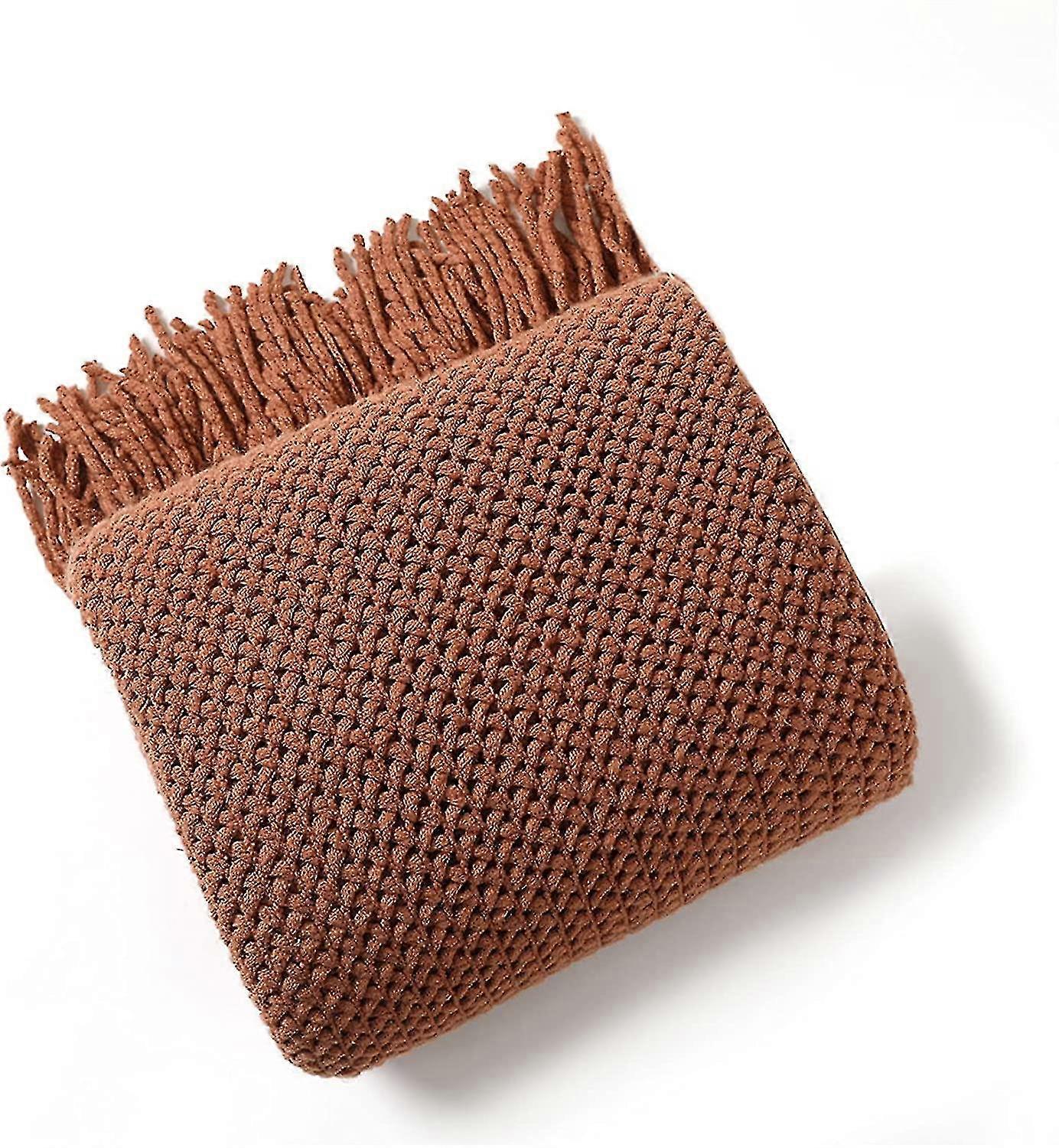 Soft Knitted Blanket, Turning Blanket, Soft Blanket ,caramel 127*176cm - Style 1