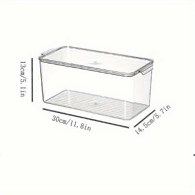 "Space-Saving" Stackable Refrigerator Storage Bin With Lid - Transparent, Fresh-Keeping Organizer For Snacks, Fruits & Beverages - Durable Pet Materia