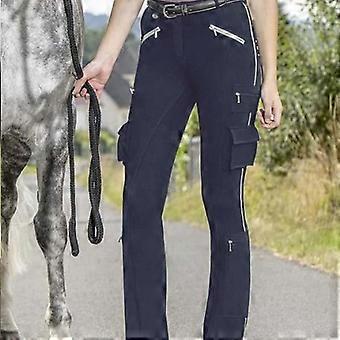 Neue Damen Reiten Multi-Tasche Diagonal Reißverschluss Schlank abnehmen Hüfte elastisch Mode lässig Reithose Hot Sale