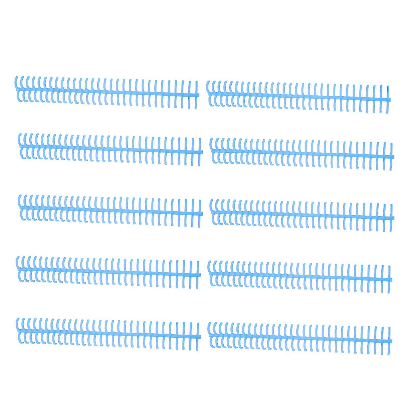 10Pcs Spiral Binding Coil 130 Sheet Capacity Spine Comb 30 Holes 16mm Diameter Set Kit Blue