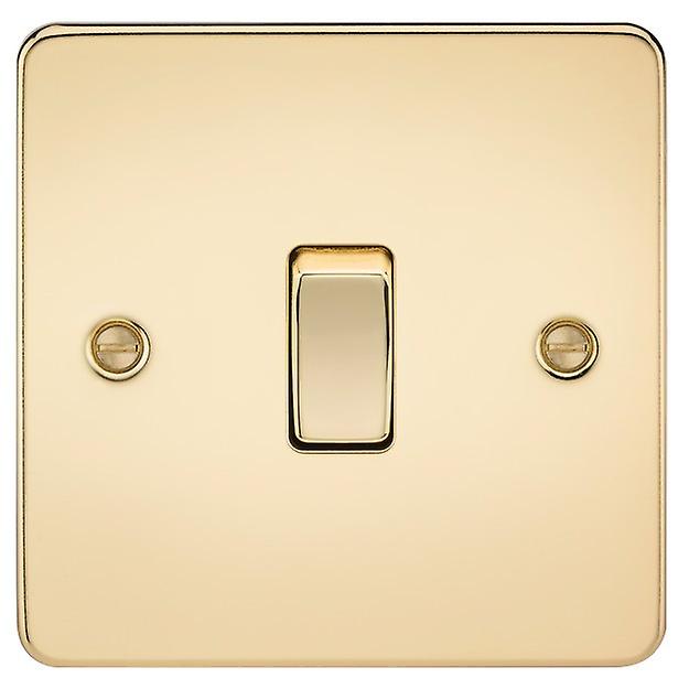 Knightsbridge Flat Plate 10AX 1G Intermediate Switch - Polished Brass - FP1200PB