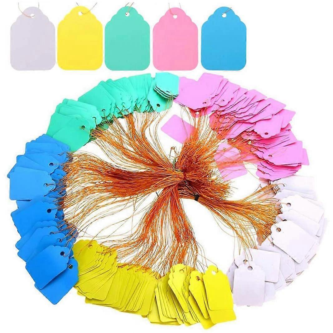 500Pcs Waterproof Tags with String, Plastic Reusable Plant Labels Hanging Marking Tags for Gardenin