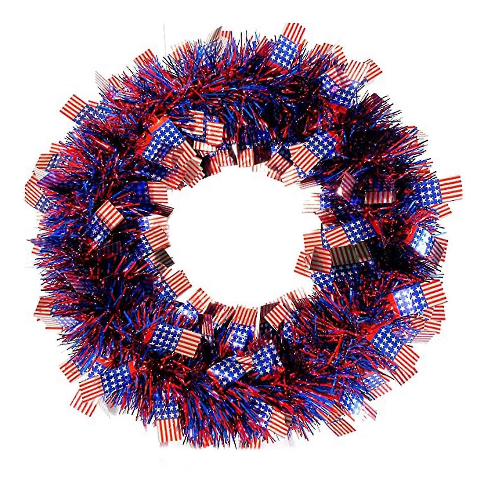 愛国ガーランドレッドブルーホワイトスターフロントドアデコレーションガーランド