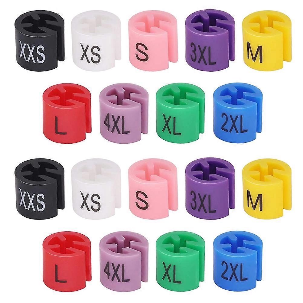 90stk Tøj bøjle størrelse markører Plast tøj bøjle farvekodning størrelser Tags