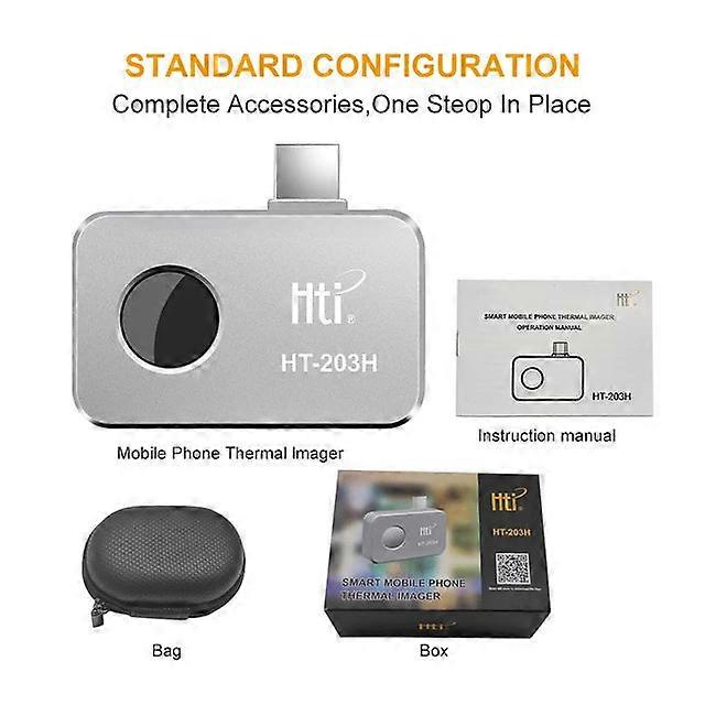 ht-203h אנדרואיד Type-c 256 * 192 imager 25hz מצלמה תרמית ניידת עבור זיהוי תקלות בהתקן PCB