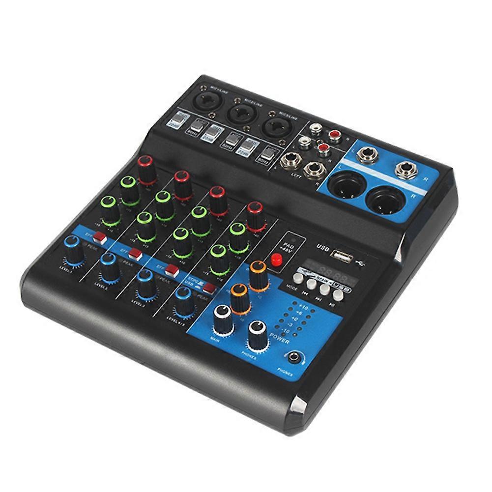 A5 Live SoundCard Mixing Console Mixer for Live Streaming DJ Audio Equipment Professional Audio 5Channel Sound Mixer(UK)