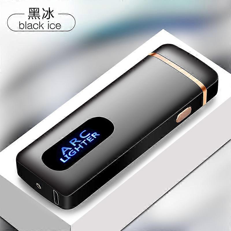 Cross-Border Power Display Double Electric Arc Lighter-Point Cigar Pipe Metal Windproof Cigarette Lighter Cross-Border