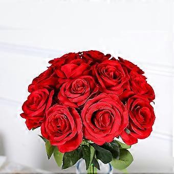 12 Pack Knstliche Rote Rosen Blumen Seide Realistische Blten Rosen Braut  Hochzeit Strau Langer Stiel fr Home Wedding Decoration Party | Fruugo DE