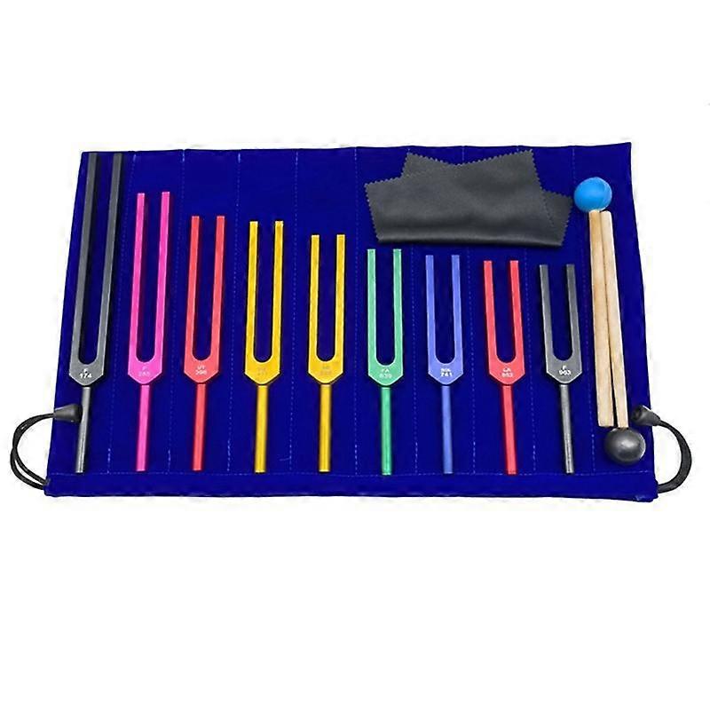 9Pcs Colorful Aluminum Alloy Tuning Forks, Therapy Tuning Forks, Speech Therapy