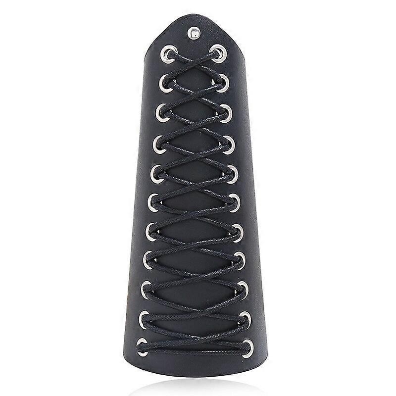 1Pc Cosplay Props Faux Leather Wide Bracer Lace Up Arm Armor Cuff String Steampunk Medieval Gauntlet Wristband Bracelet