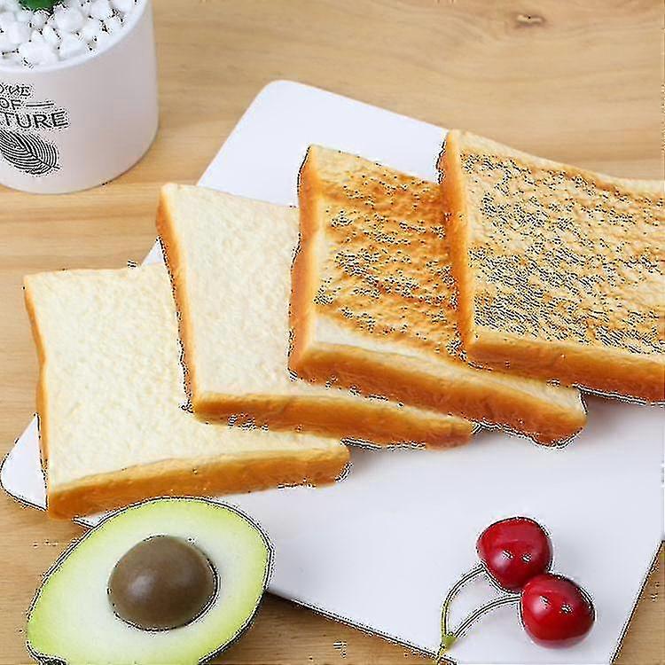2pcs Artificial Bread Fake Sliced Bread False Toast Bread Slice Simulation Food Model Bakery Display Photography Prop