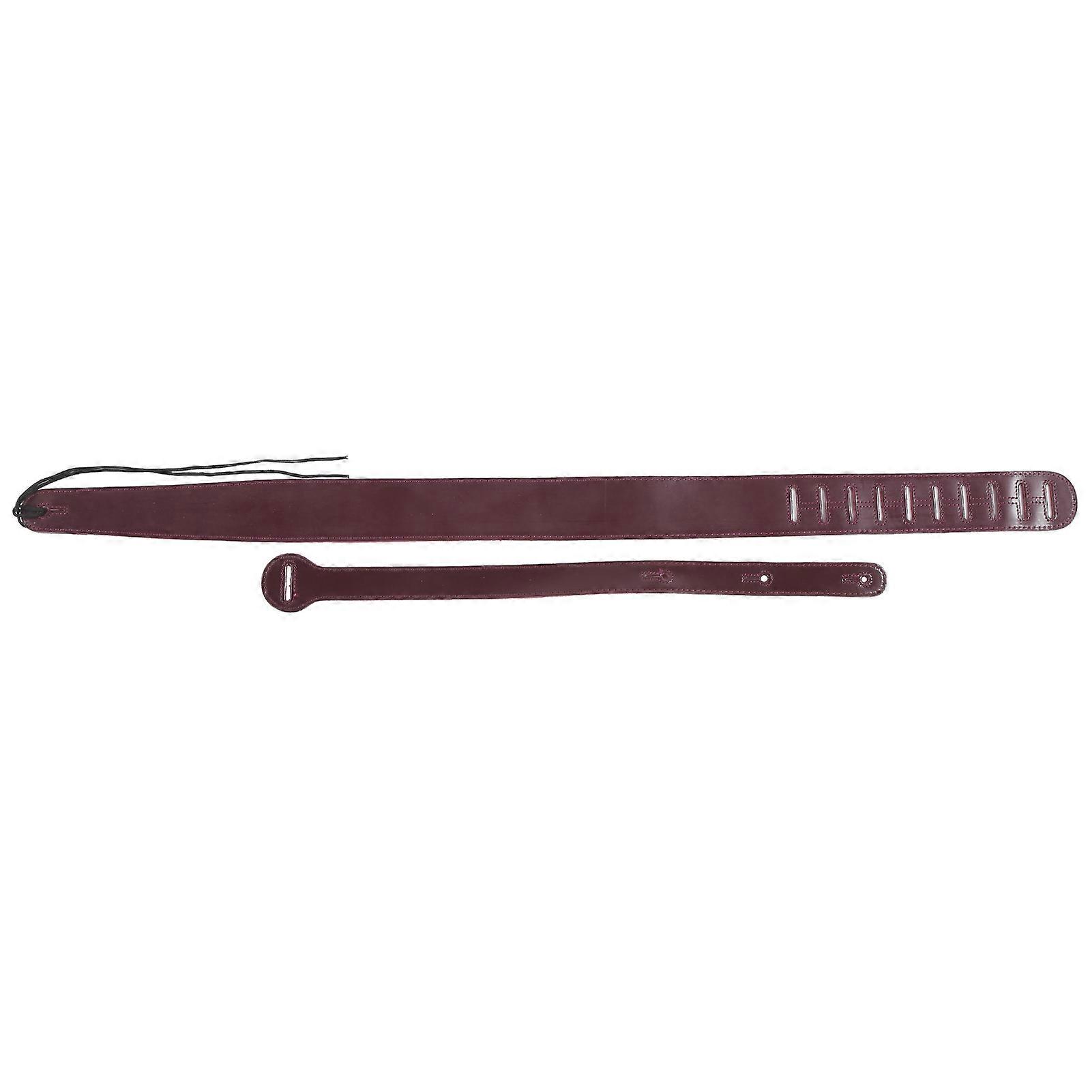 Guitar Strap for Electric Bass Adjustable Leather Soft Pad with Connection Belt GS07Dark Red