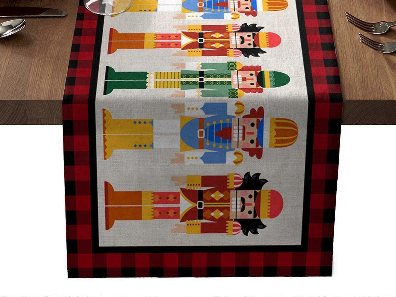 Christmas Nutcracker Soldier Table Runner Xmas Table Decoration Style 3
