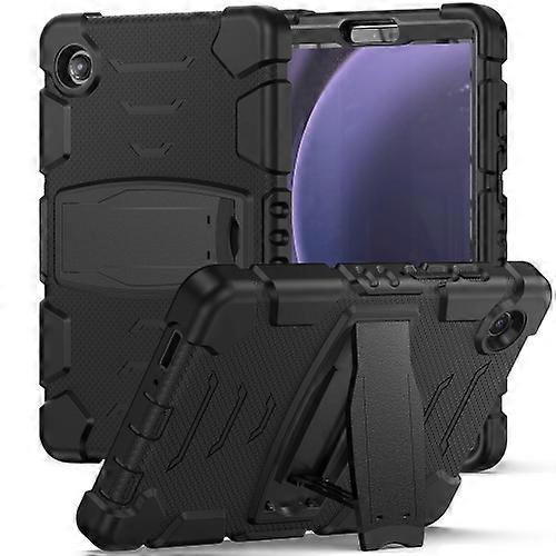 For Samsung Galaxy Tab A9 3-Layer Protection Screen Frame + PC + Silicone Shockproof Combination Tablet Case with Holder