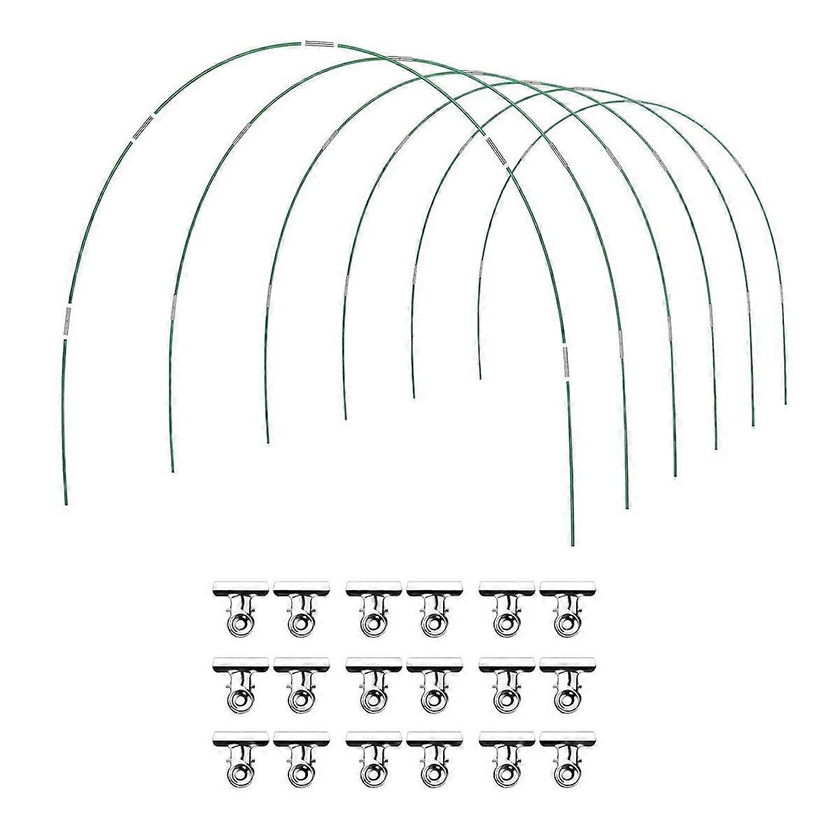 36 PZ Green House Hoops Grow Tunnel 6 set di 8,5 FT Long Garden Hoops Kit, fibra di vetro antiruggine R Verde