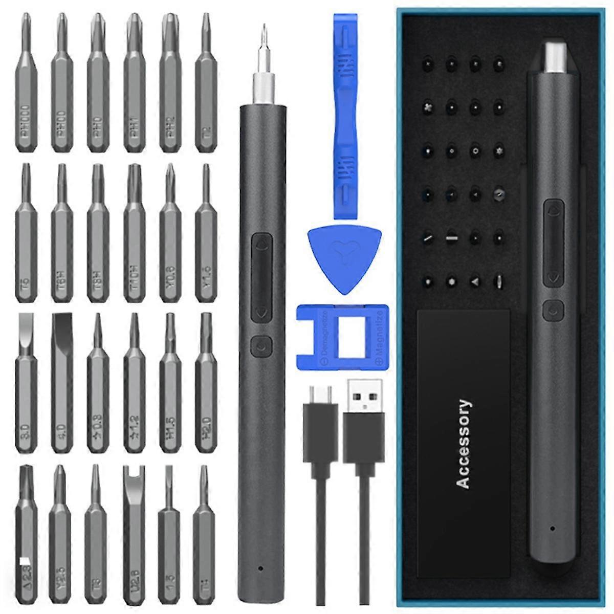 Mini Electric Screwdriver, 28 in 1 Electric Screwdriver Kit, Magnetic Electric Precision Screwdrive