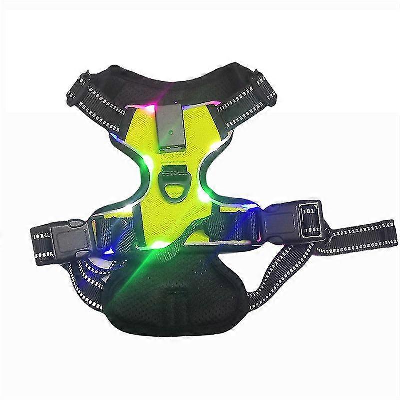 Three-speed Adjustable Led Pet Dog Vest Usb Charging Light-emitting Led Harness (l Code)