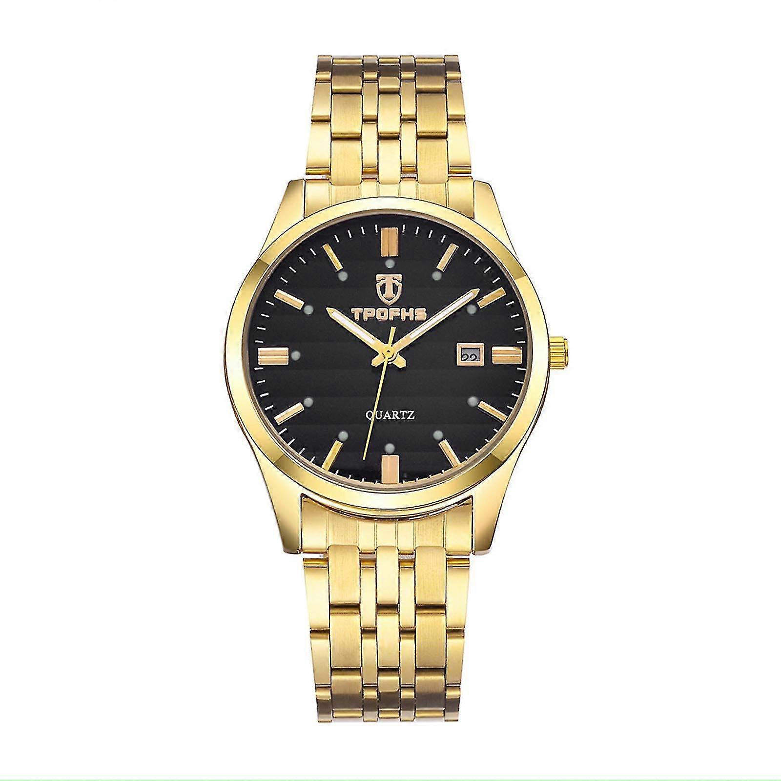 Tpofhe Lectroplating Stack Boucle réglable Couple Acier Strap Watch