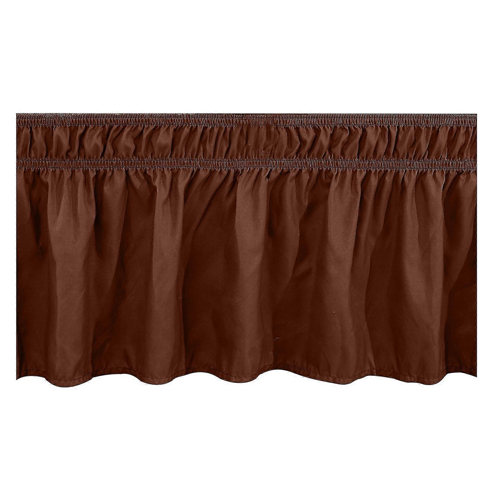 Bed Skirt Wrap Around Elastic Ruffles  Resistant With Adjustable Elastic Belt