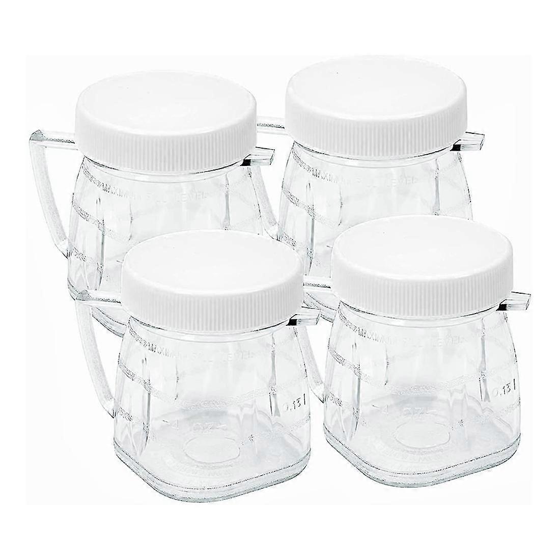 Replacement Mini 1-cup Clear Plastic Jar, Fits For Blenders (4 Pieces)