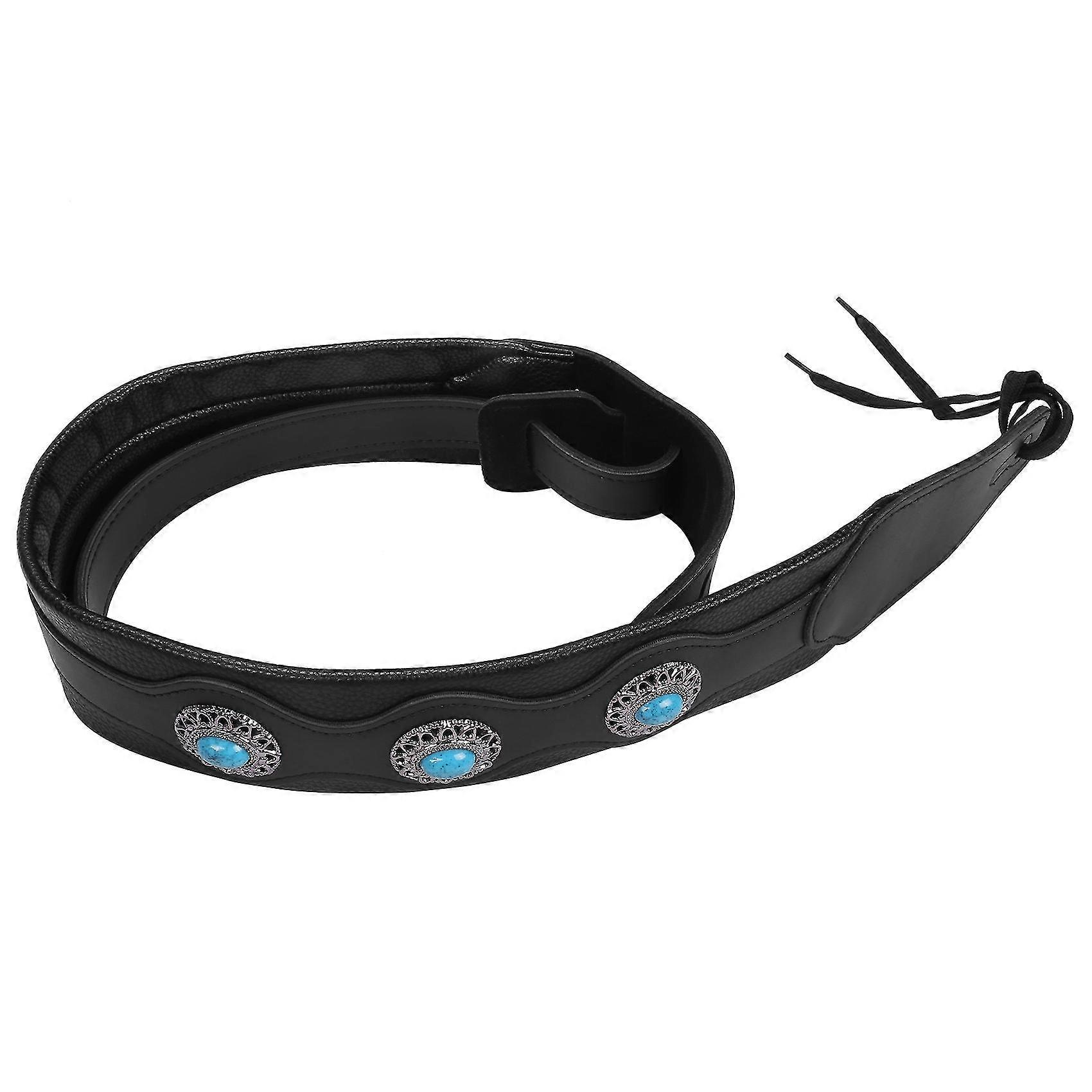 Gitarrrem Etnisk stil Läder Justerbar Akustisk elektrisk rem Gitarrbälte Gitarrdelar Access