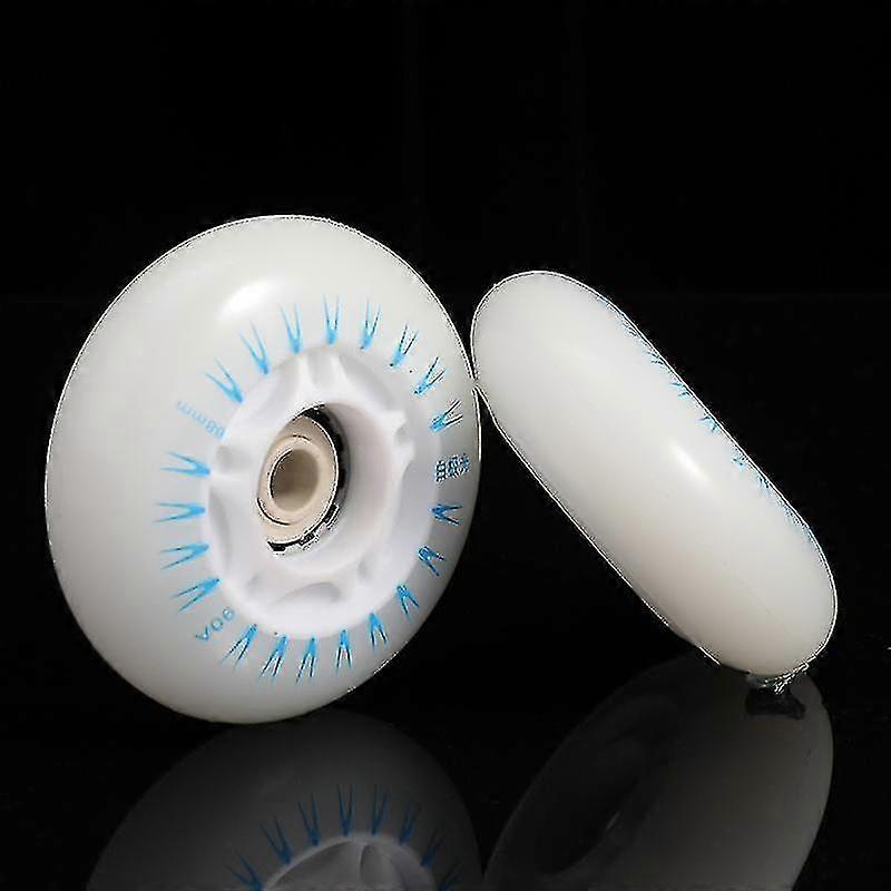 2pcs Ice Skates Luminous Wheels Pu Flashing Wheels Beautiful Decorative Ice Skates Luminous Wheels (blue Light 68mm, Without Bearing)