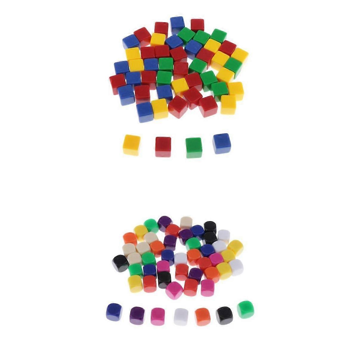 100pcs Square Edge Blank Dices D6 Six Sided RPG Gaming Dice Gift Colorful