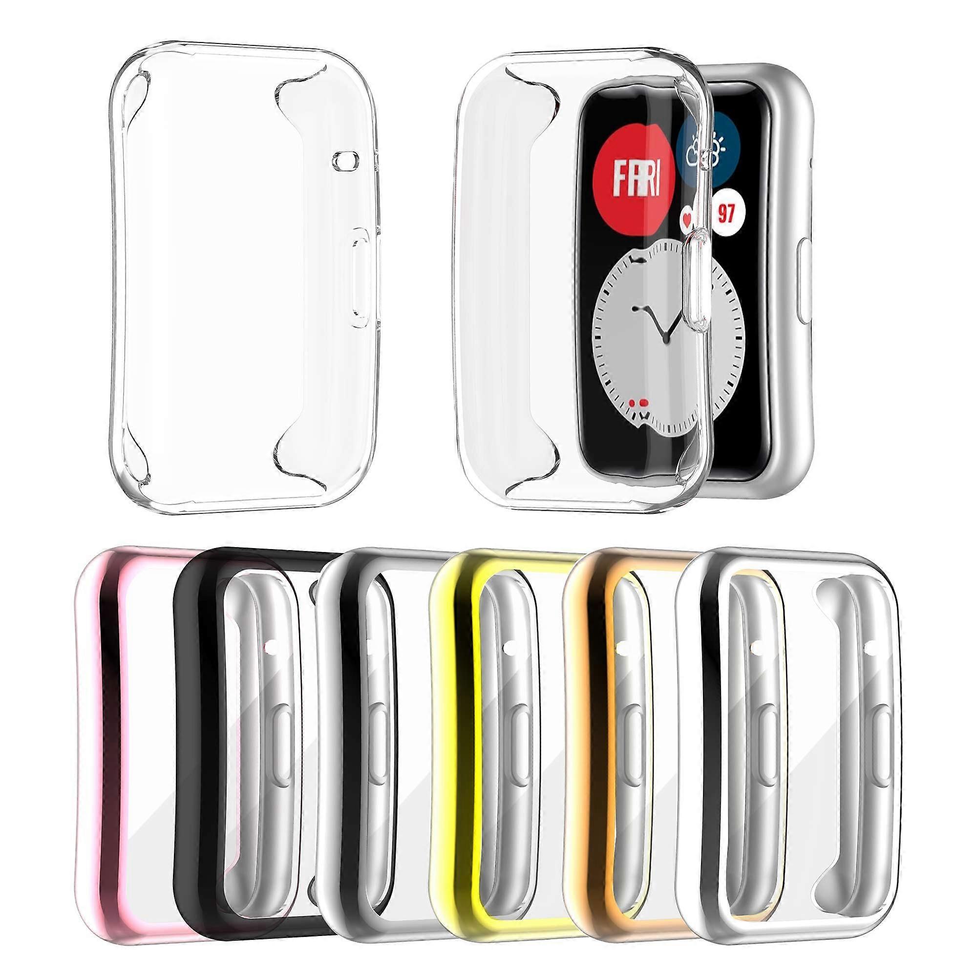 Case Compatible for HUAWEI Watch FIT Full Cover Case Screen Protector Soft TPU Scratch Resistant All Around Protective Case
