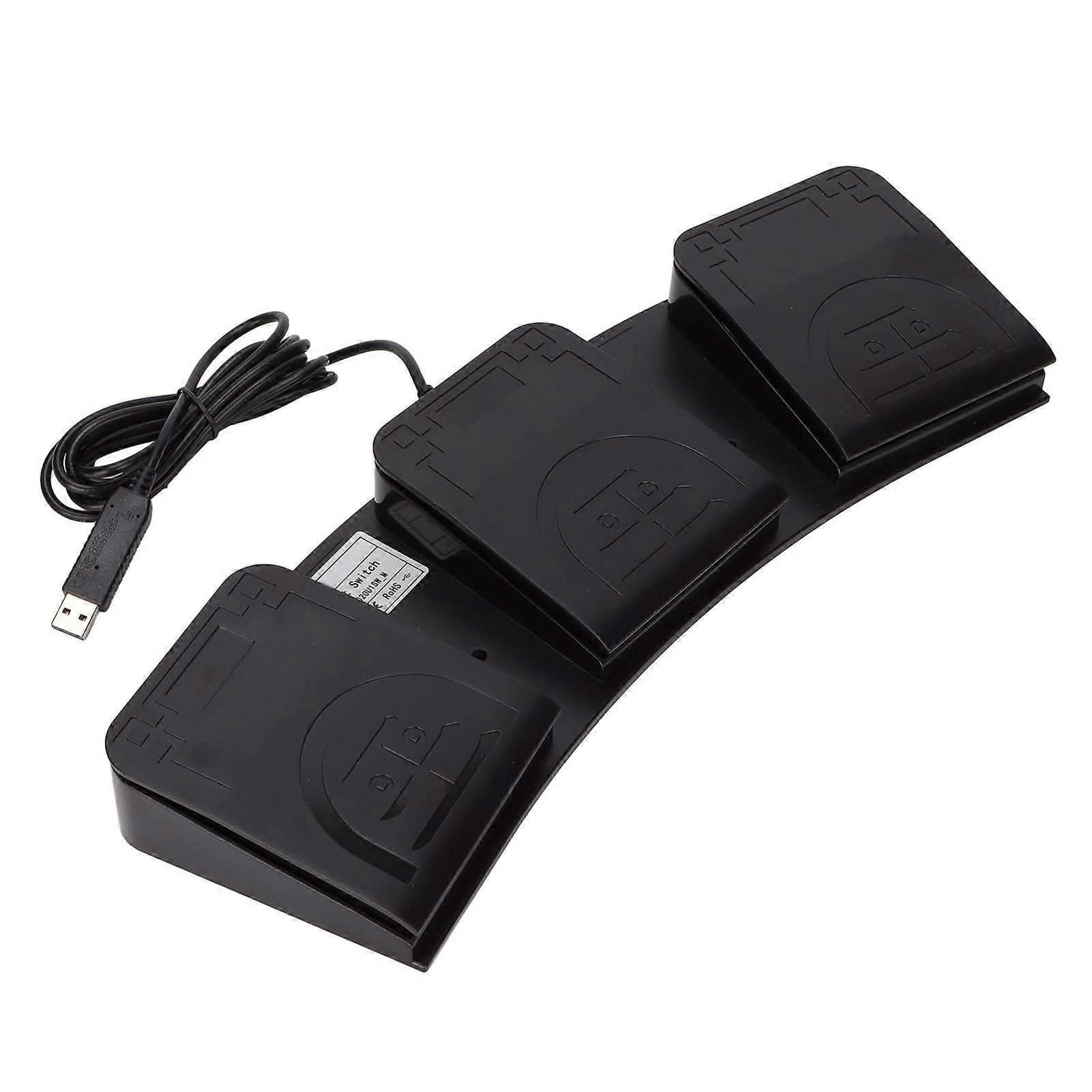 USB Foot Pedal Triple Keys MIDI Controller Mechanical Switch Programmable Computer Keyboard for Playing Games