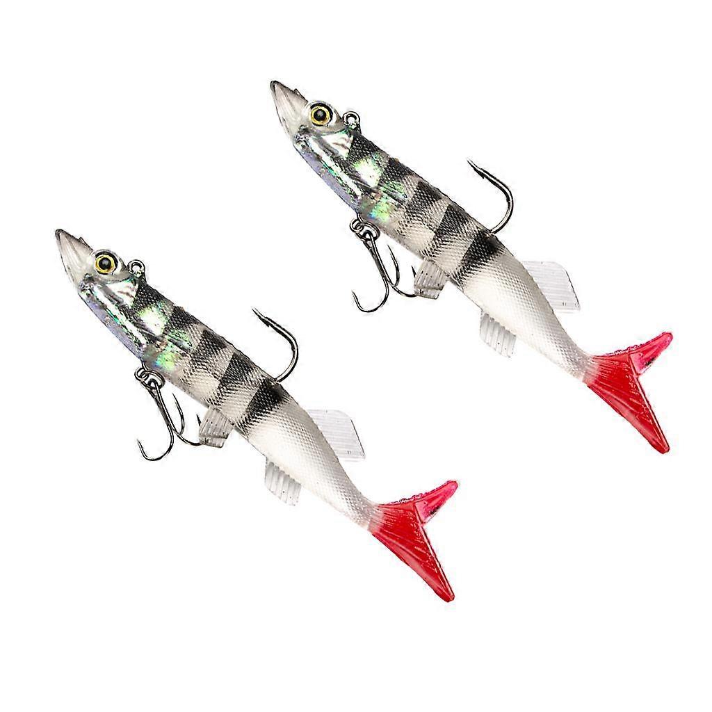2Pcs Soft Lead Fishing Lures Sinking Swimbaits T Tail Casting Lures 14cm 056