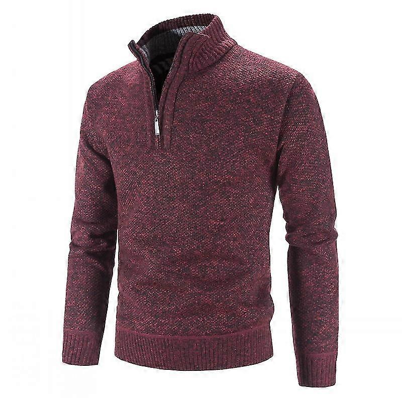 Winter New En Warm And Velvet Stand-up Collar Pullover En Zipper Knitt