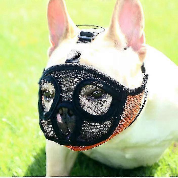 Dog Botul cu botul scurt reglabil breathable Mesh Botul pentru engleză bulldogi francezi anti-muscatura de mestecat
