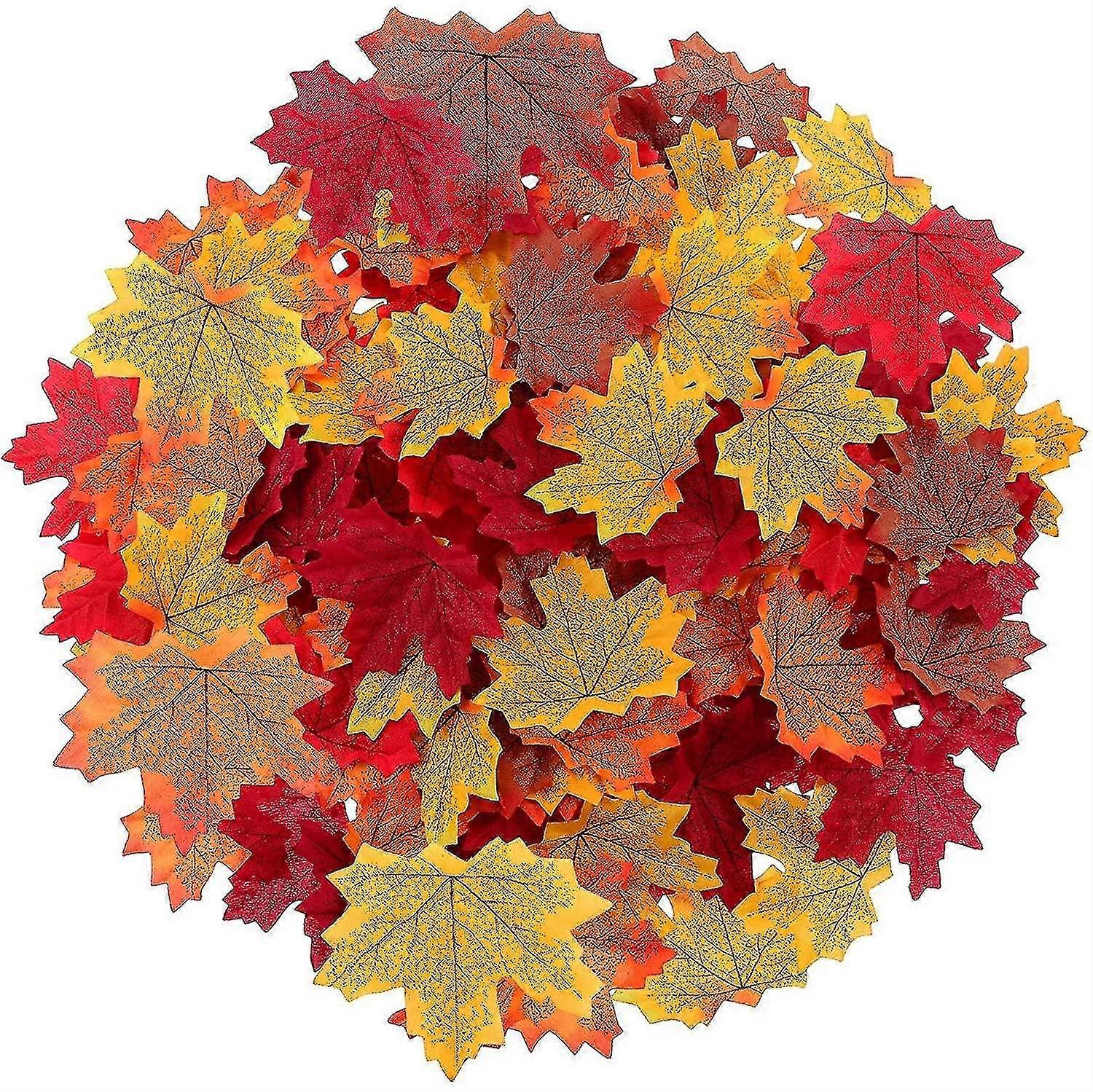 200/300 pcs Artificial Maple Leaves For Thanksgiving Party (mixed Fall Color)