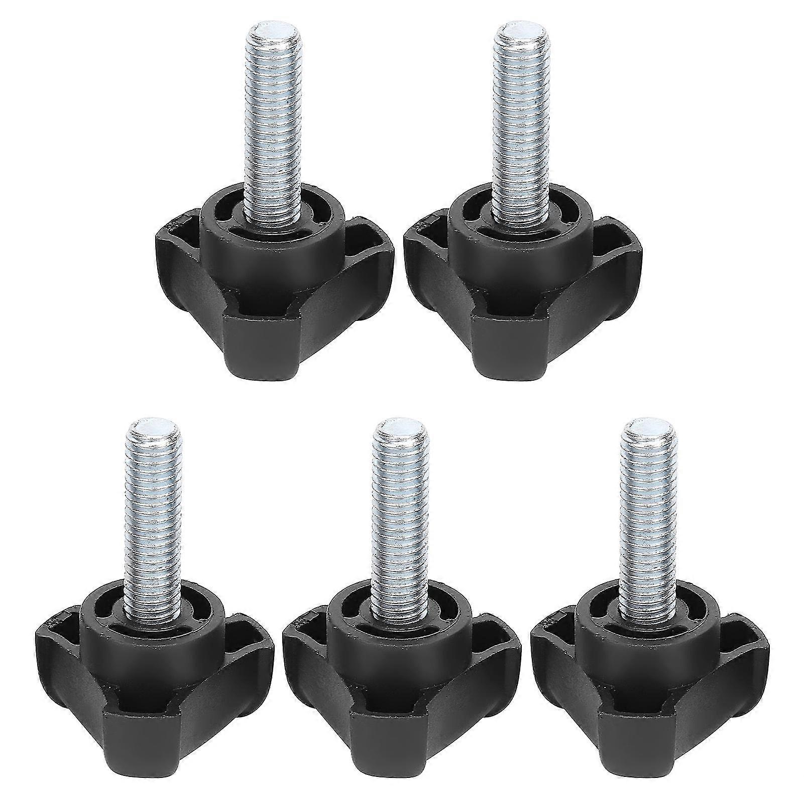 M8 28mm Plastic Triangular Head Hand Knob Screw Fastener (5pcs)