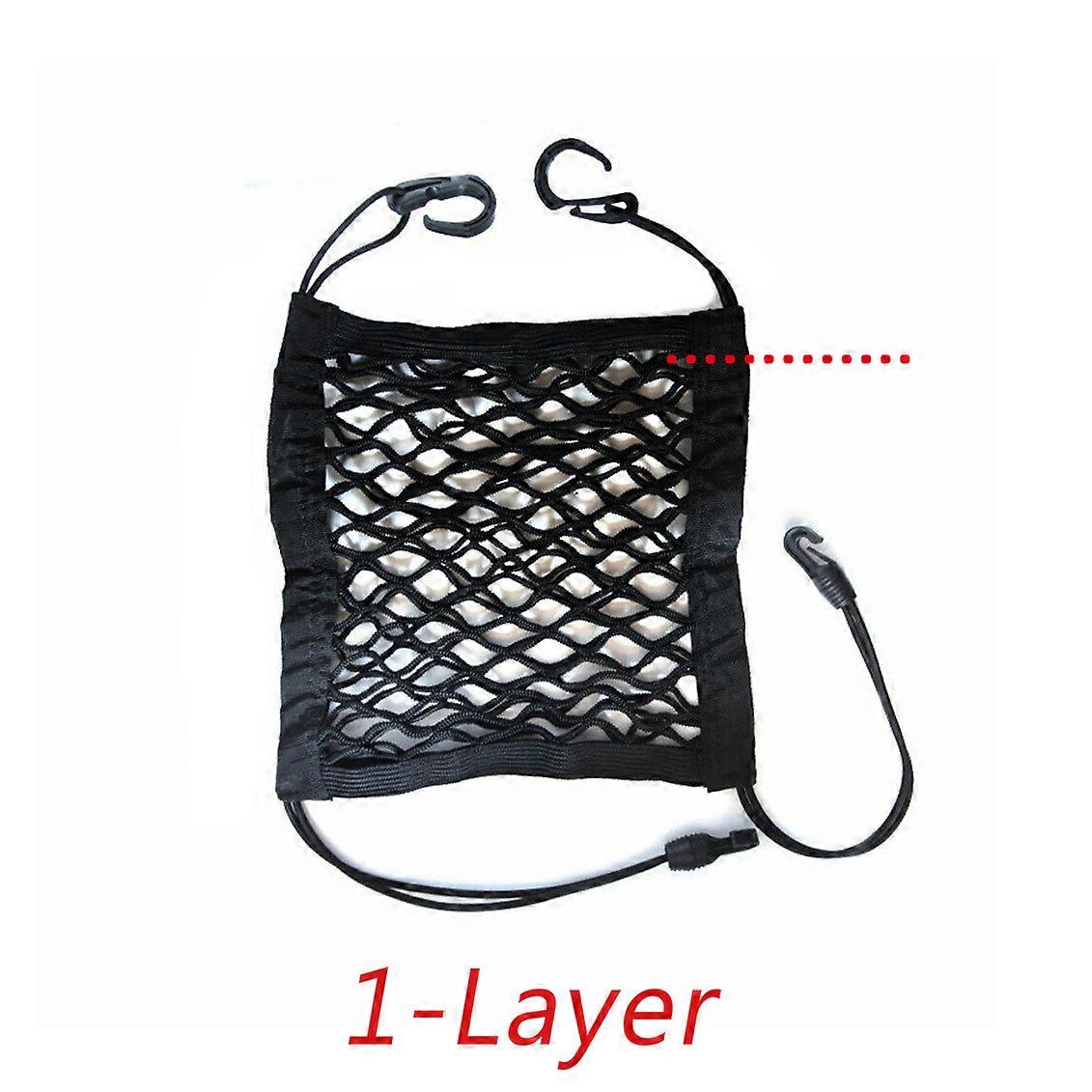 3-Layer Car Storage Net Bag Between Seats Car Divider Pet Barrier Stretchable Elastic Mesh Bag Organizer Auto Accessories