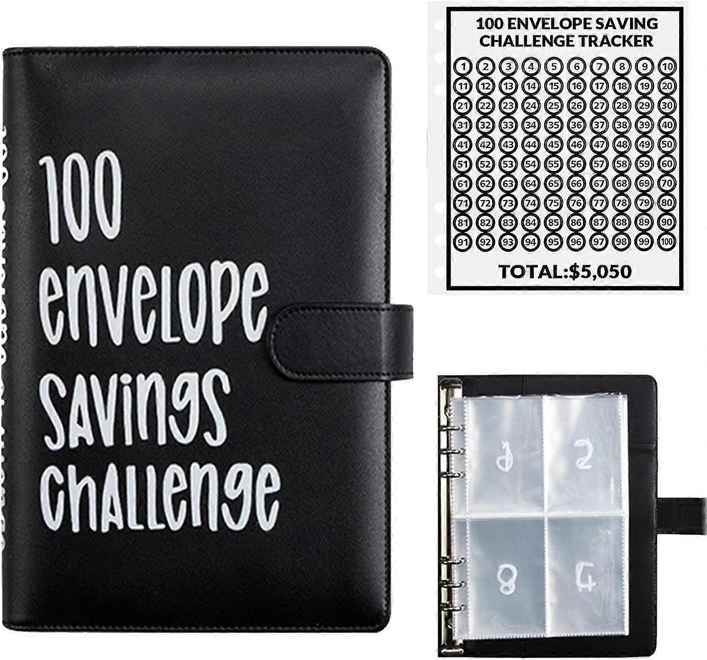 100 Envelopes Money Saving Challenge, 100 Envelope Challenge Binder, Easy and Fun Way to Save , with for Office,Home,School